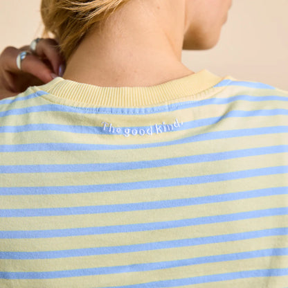 Organic Cotton Long Sleeve Shirt (Striped) in Yellow/Light Blue