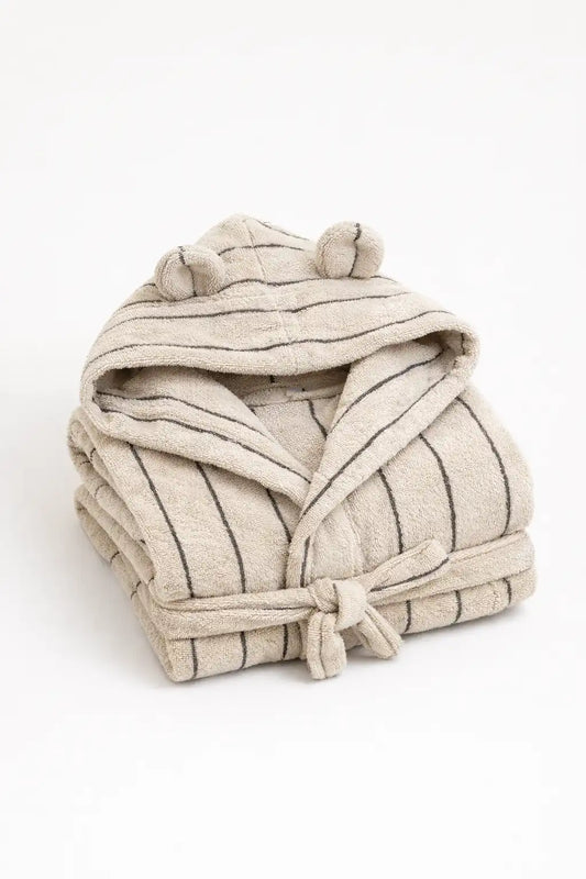 Neunest 100% Cotton Kids Bathrobe - Off White