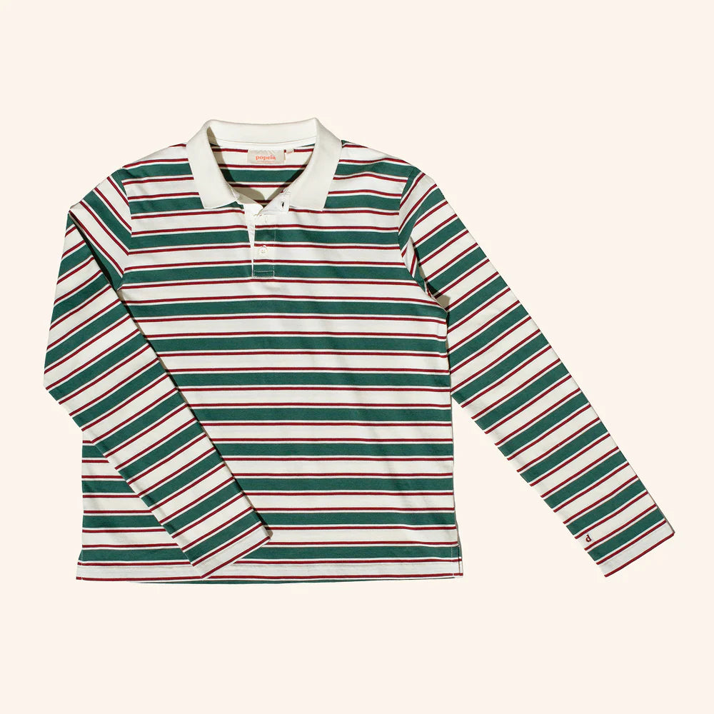 Langarmshirt (gestreift) aus Bio-Baumwolle in Pink/Rot