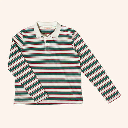 Langarmshirt (gestreift) aus Bio-Baumwolle in Pink/Rot