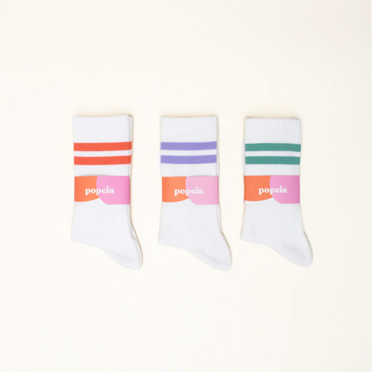 The Tennis Socks with Stripes – 4 Colors – Organic Cotton