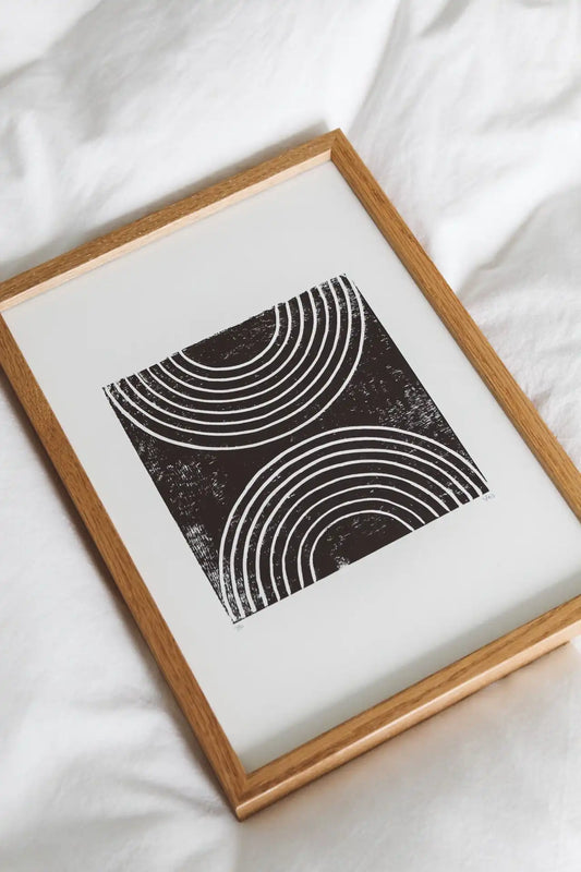 Reflection Lines – Lino Cut Print – A4