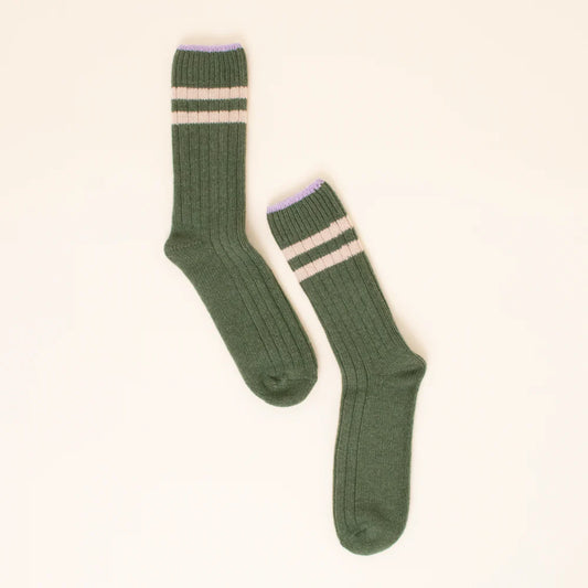 Knitted Wool Socks – Green