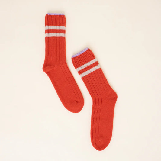 Knitted Wool Socks – Red