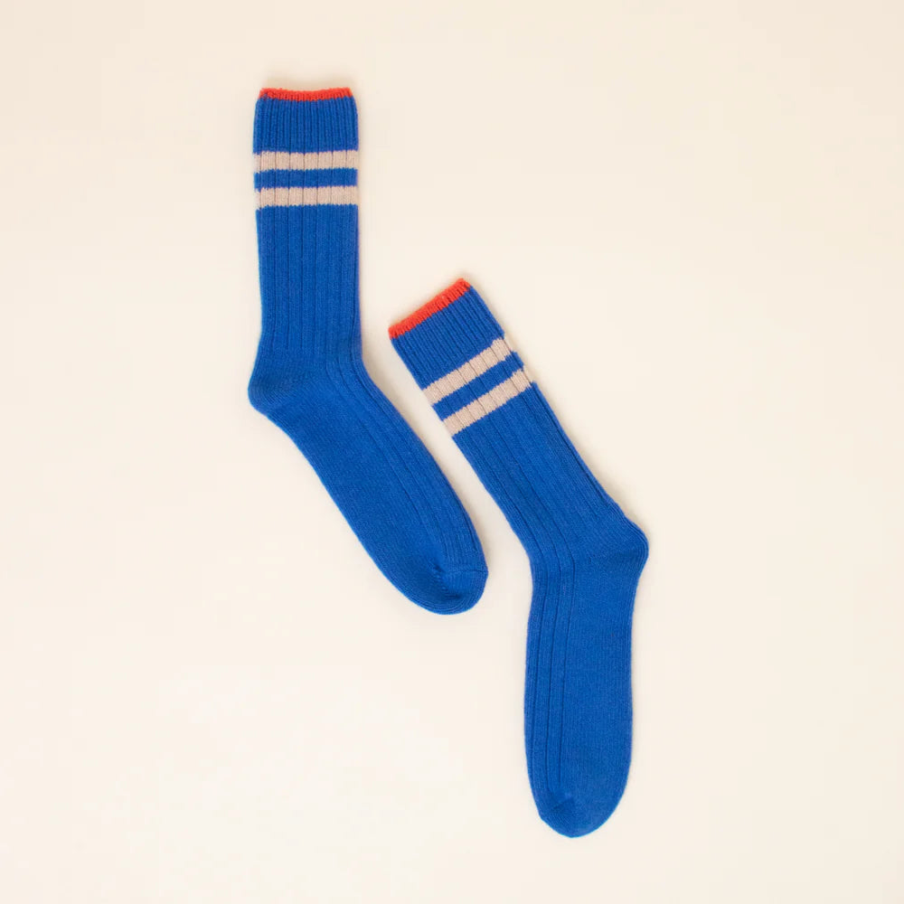 Knitted Wool Socks – Blue