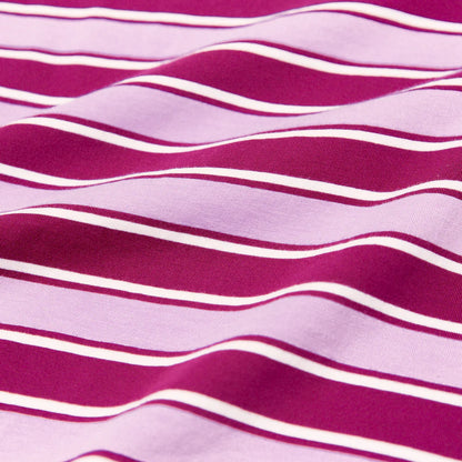Organic Cotton T-Shirt (Striped) in Aubergine/Pink