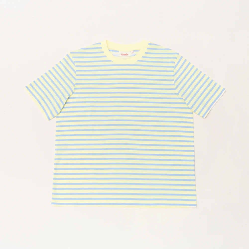 Organic Cotton T-Shirt (Striped) in Yellow/Light Blue