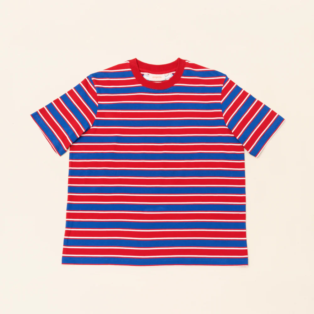 Organic Cotton T-Shirt (Striped) in Red/Blue