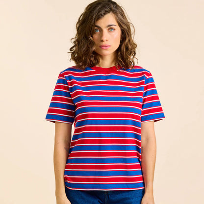 Organic Cotton T-Shirt (Striped) in Red/Blue