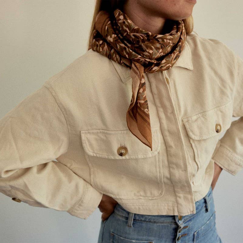 Songe cotton voile scarf: Hazelnut
