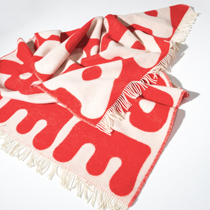 Klekks No. 11 - Wool Blanket: Red