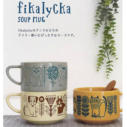 DECOLE coffee cup with embossed animal motif: Hedgehog