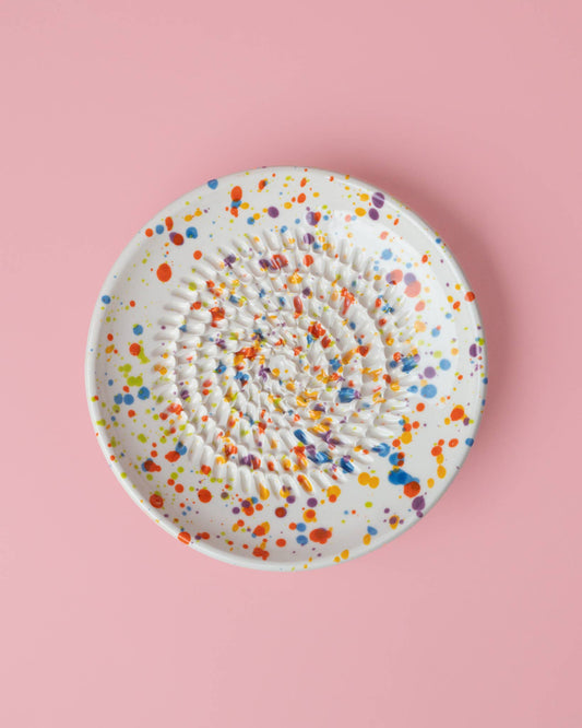 SMALL Ceramic Grater Plate/Multicolor Carnival