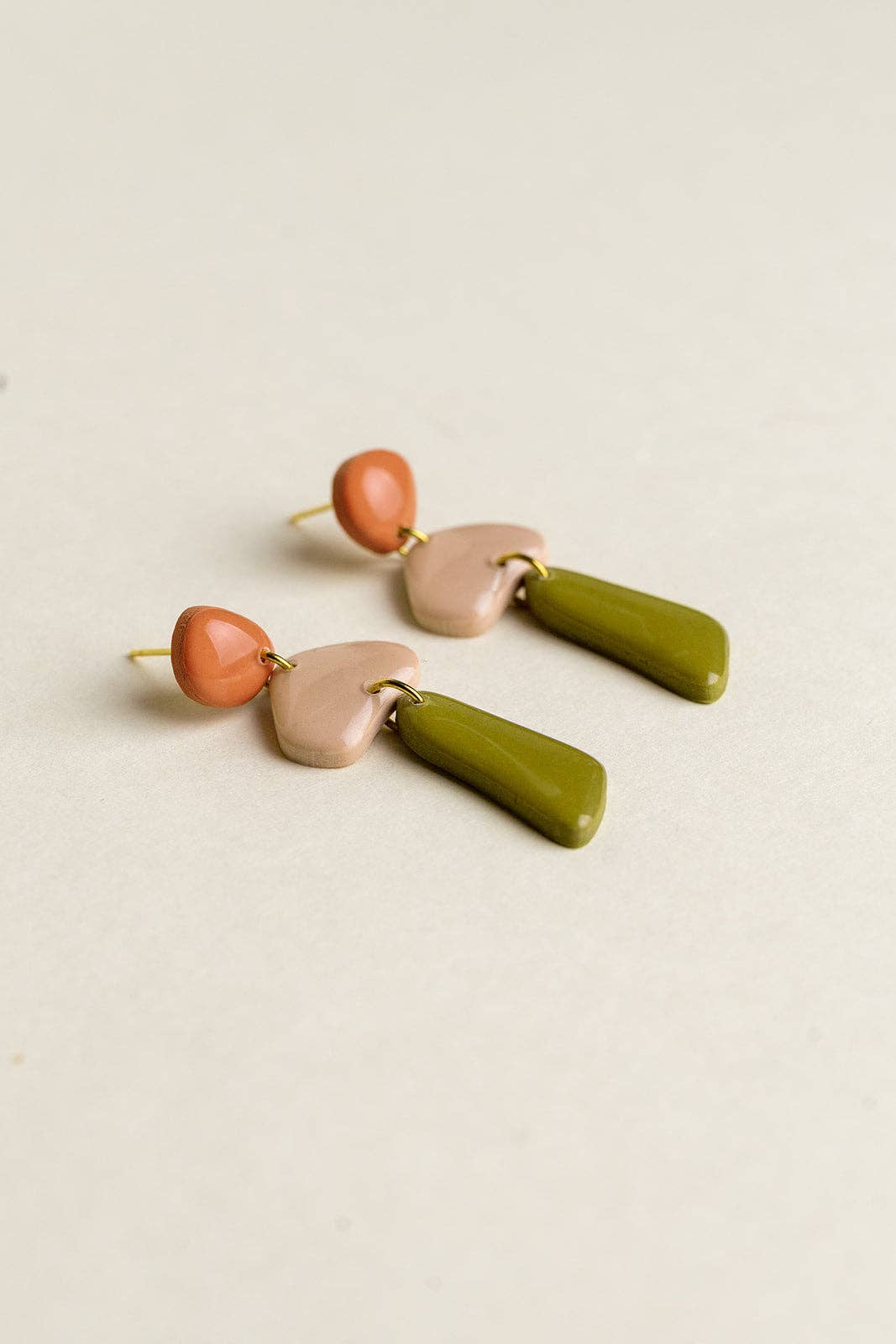 Ohrringe Luna – Coral / Blush / Moss