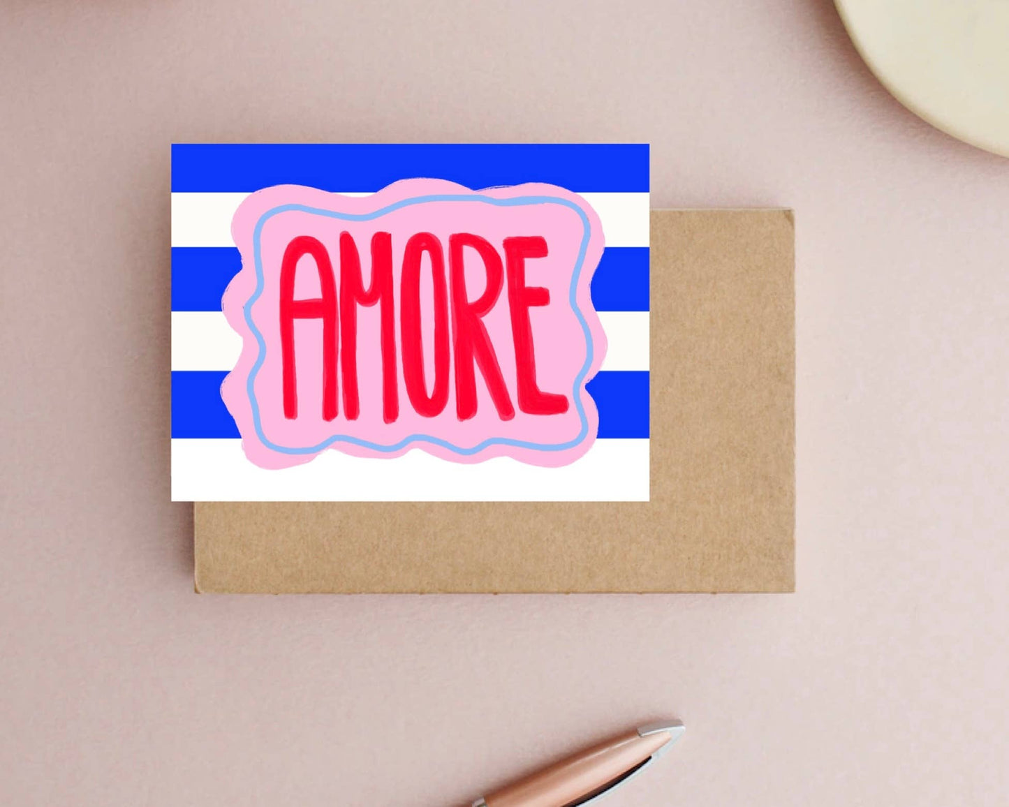 Amore Stripes postcard