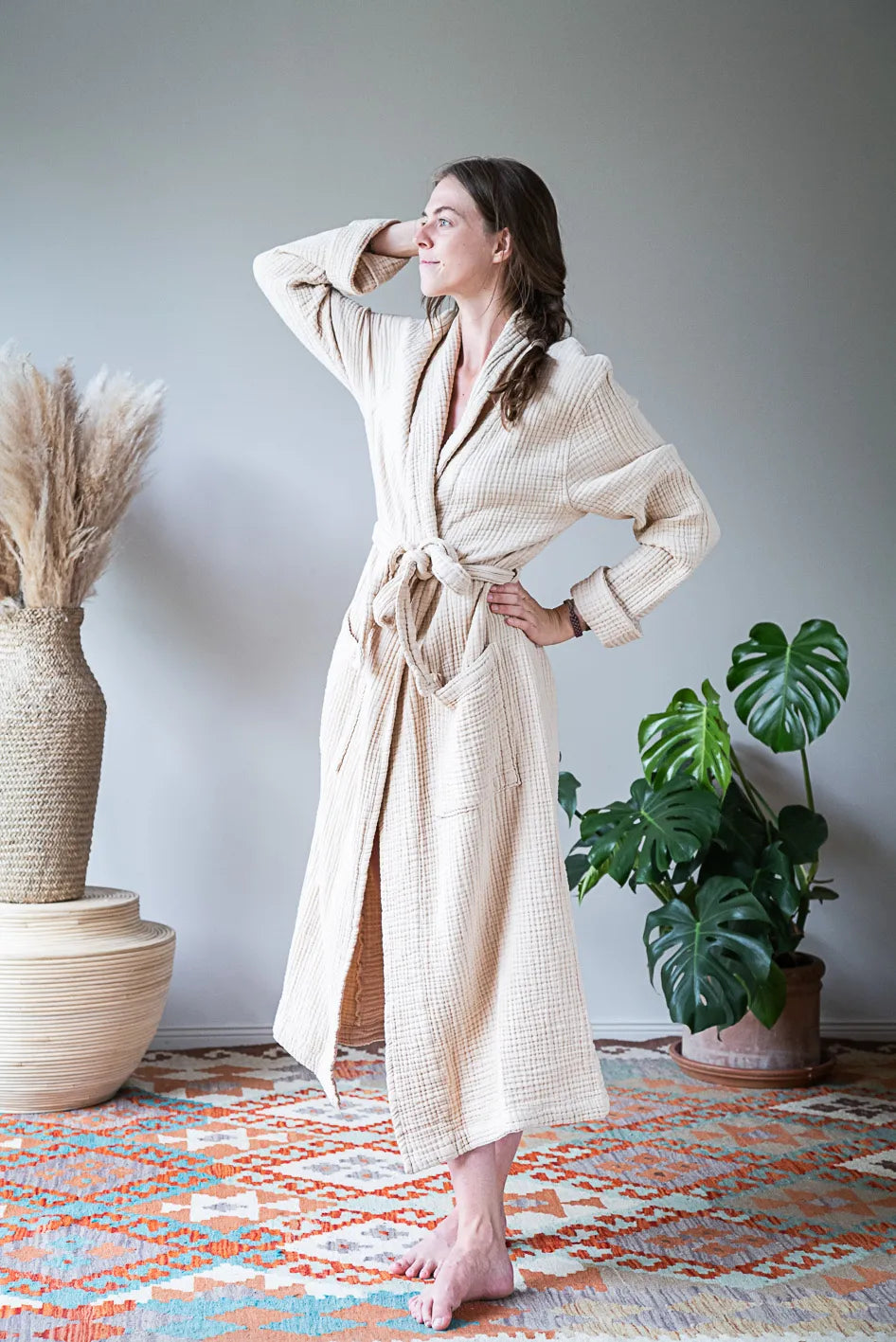 Bulut Gauze Bathrobe – Sand