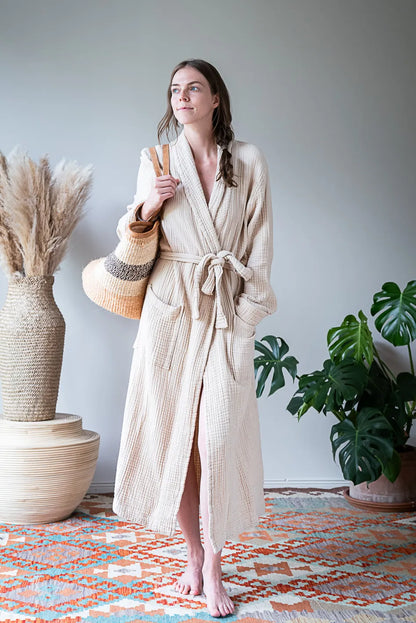 Bulut Gauze Bathrobe – Sand