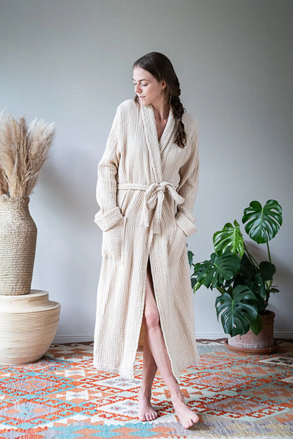 Bulut Gauze Bathrobe – Sand