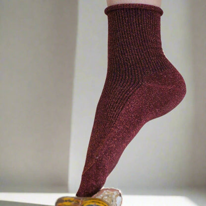 KLUE Glitter Lurex socks in eco-friendly Lyocell | Red: 36-40