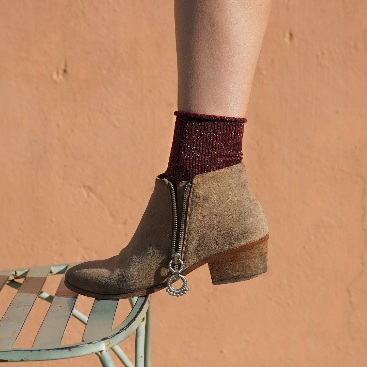 KLUE Glitter Lurex socks in eco-friendly Lyocell | Red: 36-40