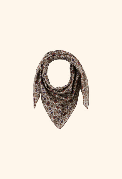 Small cotton voile scarf Bijou Rubis: 60 cm x 60 cm