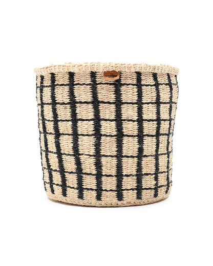 BAINI: Black Check Woven Storage Basket