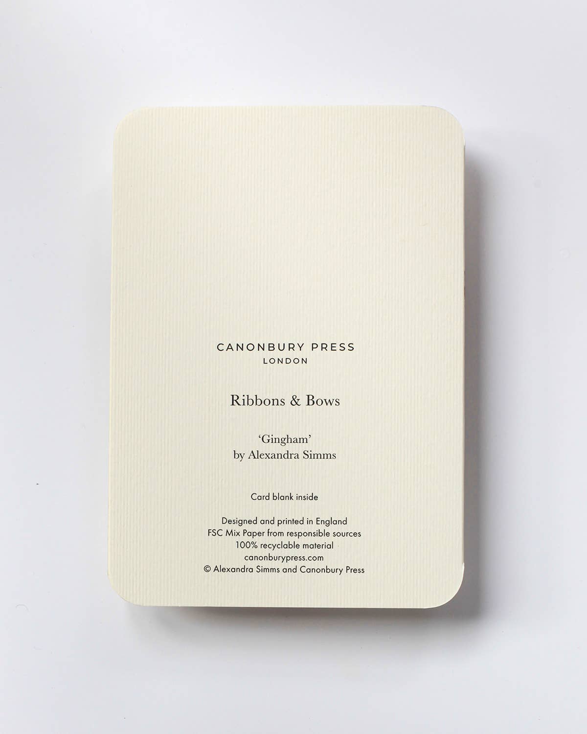 Gingham Bow Greeting Card