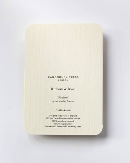 Gingham Bow Greeting Card