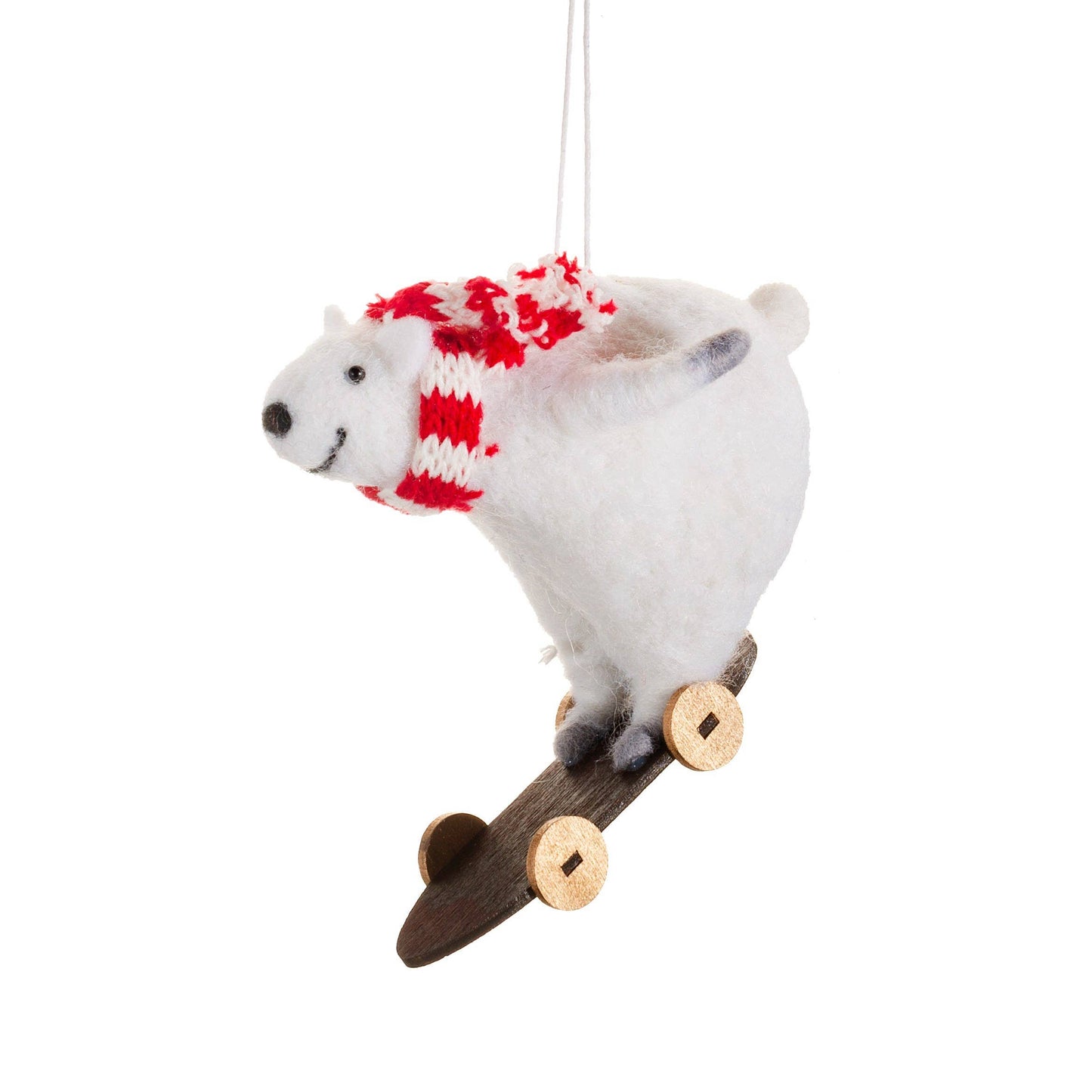 Skate Boarding Polar Bear Felt Hanging Decoration