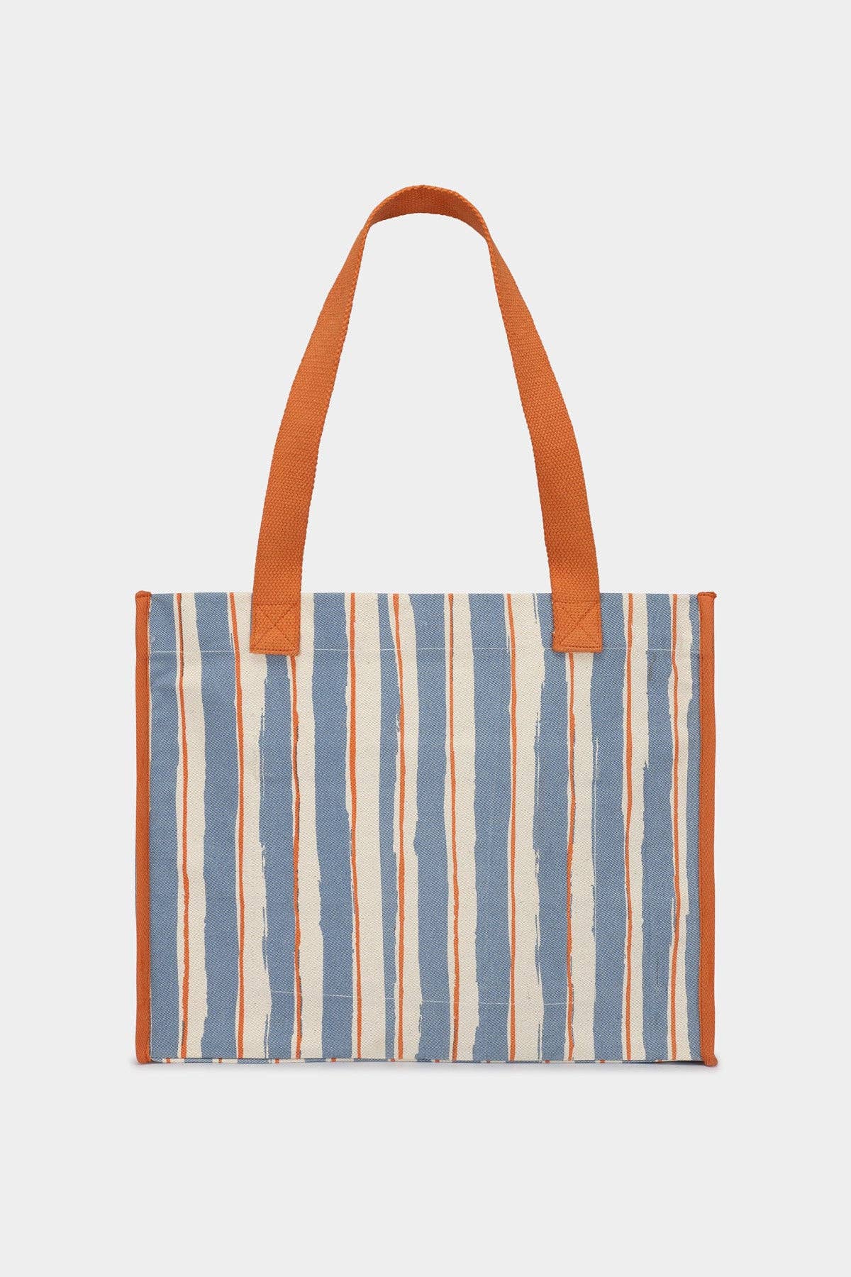 Claude tote bag orange and blue stripes