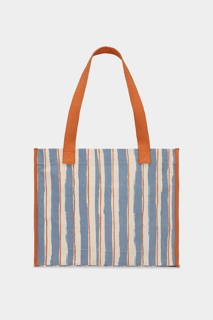 Claude tote bag orange and blue stripes