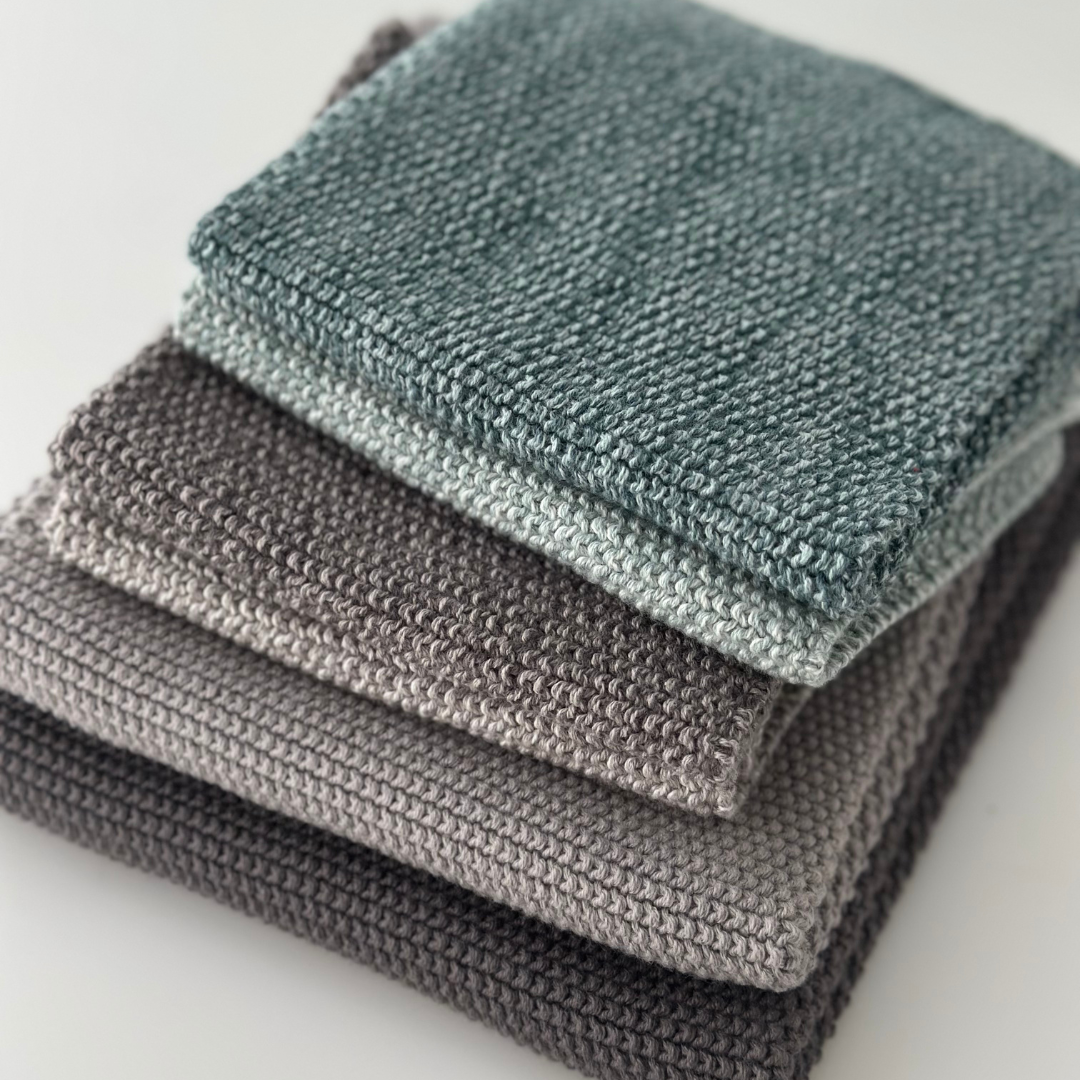 Knitted Dishcloths – Blend – 100% Organic Cotton: 26x26 cm