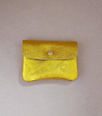 Metallic leather Kangoo wallet: Leo Clear