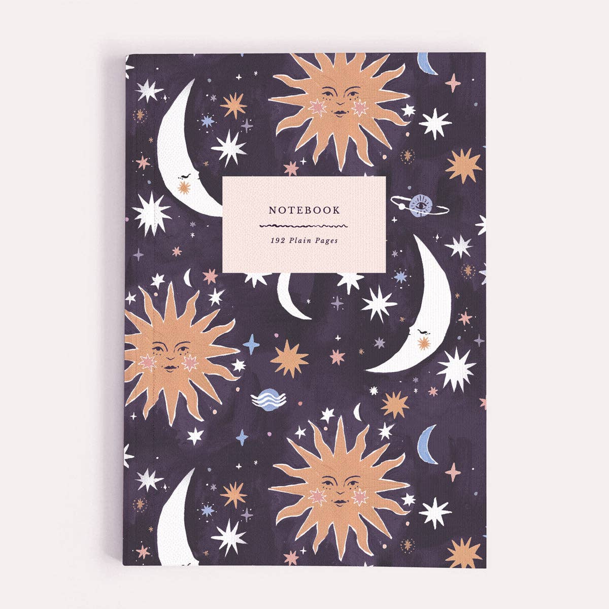 Sun And Moon Notebook | Plain Page Journal | Blank Notebooks