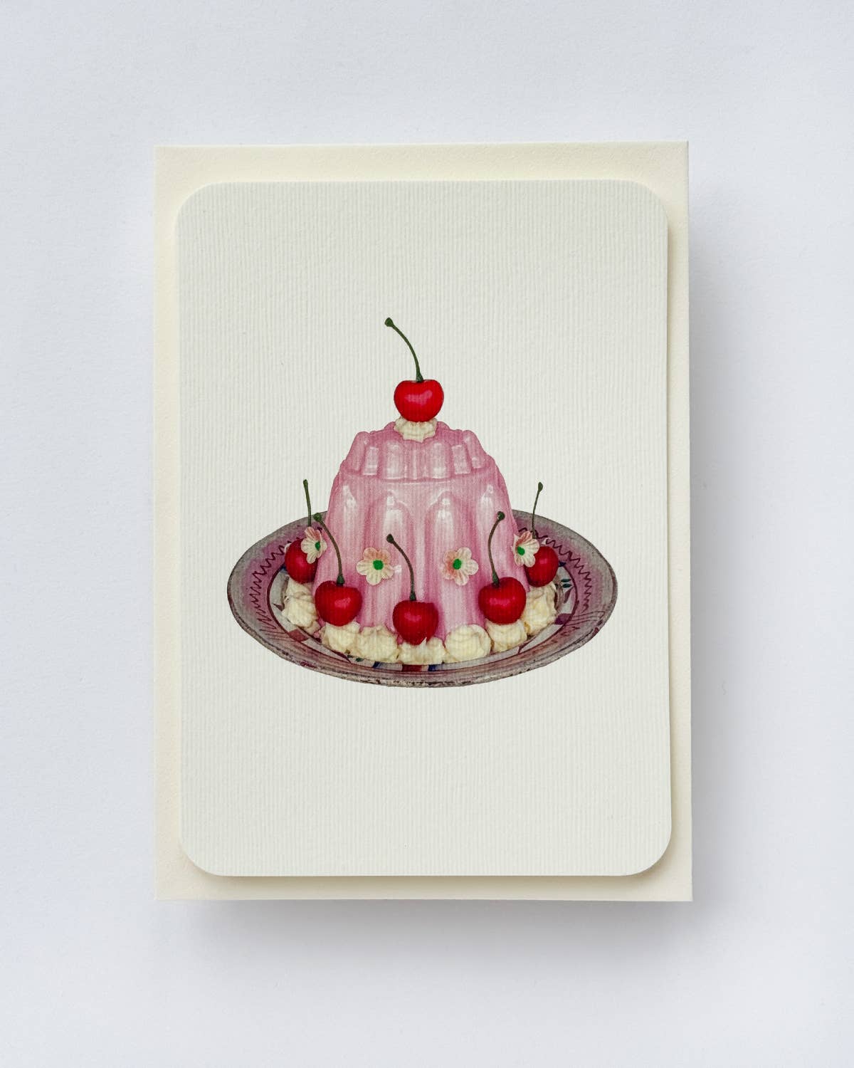 Rose Petal Cream Blancmange Greeting Card