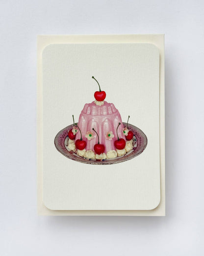 Rose Petal Cream Blancmange Greeting Card