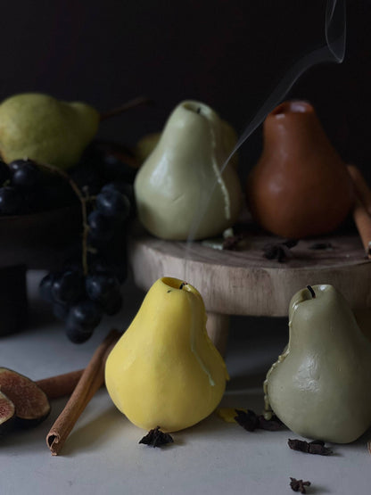 Pear-shaped candles | Pear Fruit Candles | Scented Candles : Brown / Unscented