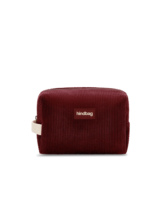 Leon burgundy velour toiletry bag