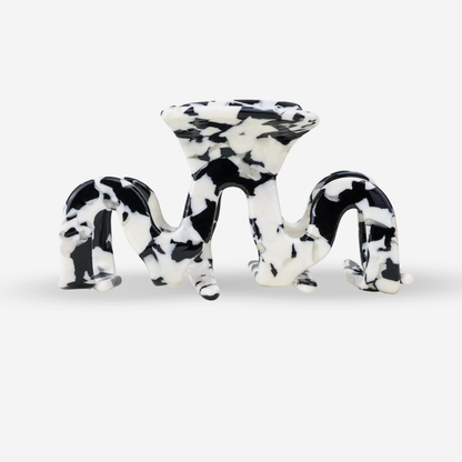 Hair Clip - Grand Wave Black Marble
