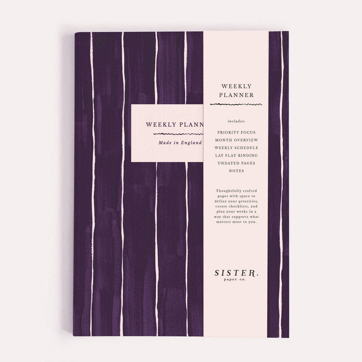 Pinstripe Weekly Planner | Undated Weekly Organiser