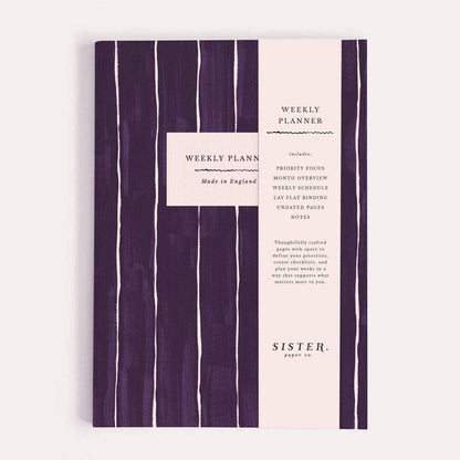 Pinstripe Weekly Planner | Undated Weekly Organiser
