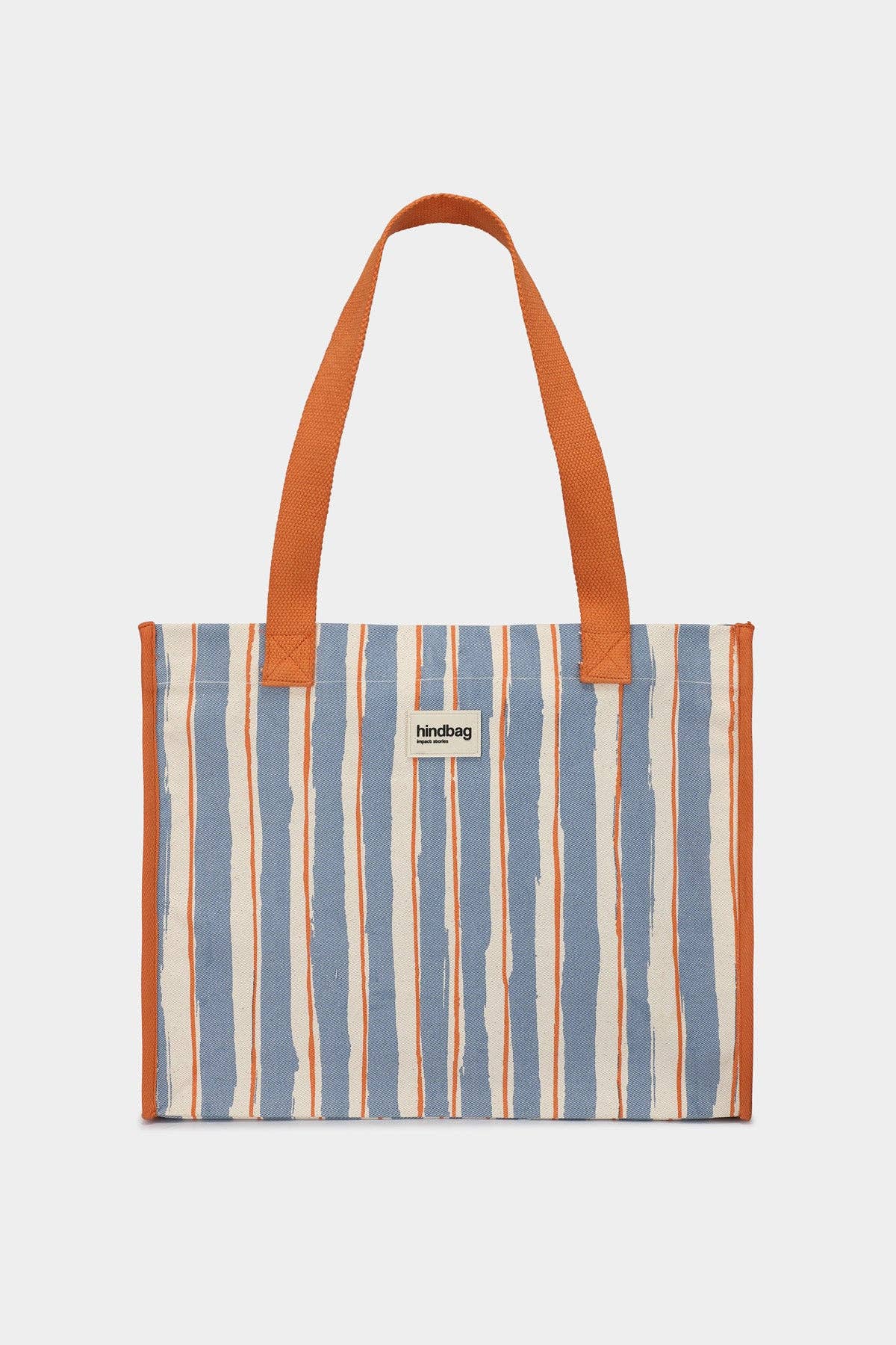 Claude tote bag orange and blue stripes