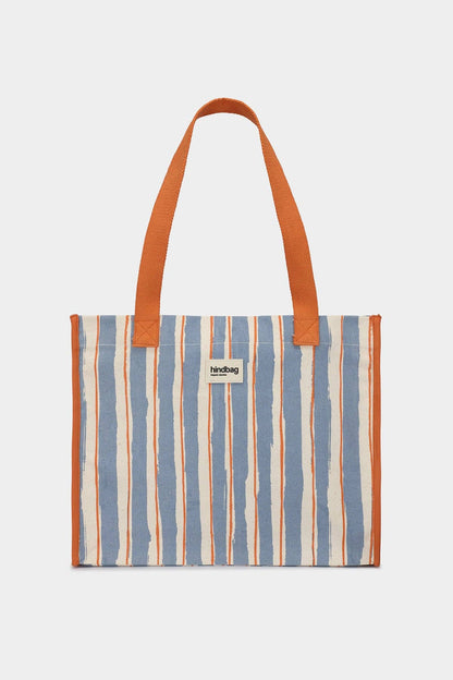 Claude tote bag orange and blue stripes