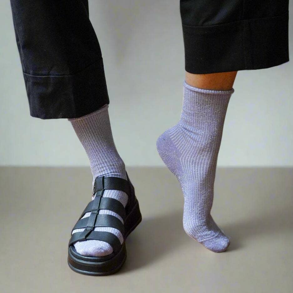 KLUE Glitter Lurex socks in eco-friendly Lyocell | Lilac: 36-40