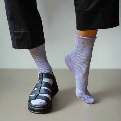 KLUE Glitter Lurex socks in eco-friendly Lyocell | Lilac: 36-40
