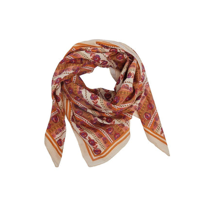 FLORES COTTON VOILE SCARF : Garnet