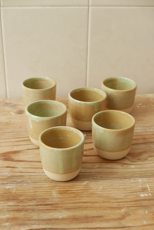 Handmade Ceramic Coffee/ Tea Cups – Green