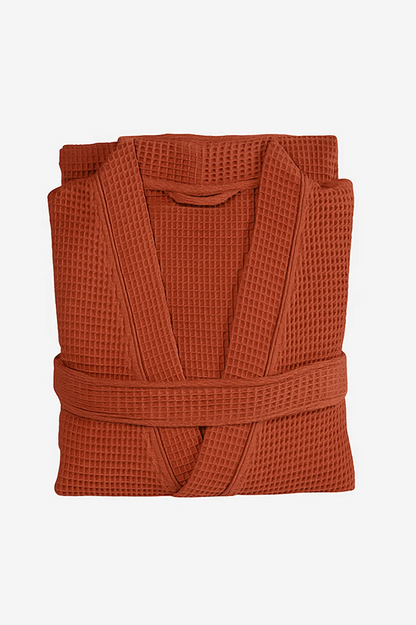 Pamuk Waffle Bathrobe – Terra 100% cotton