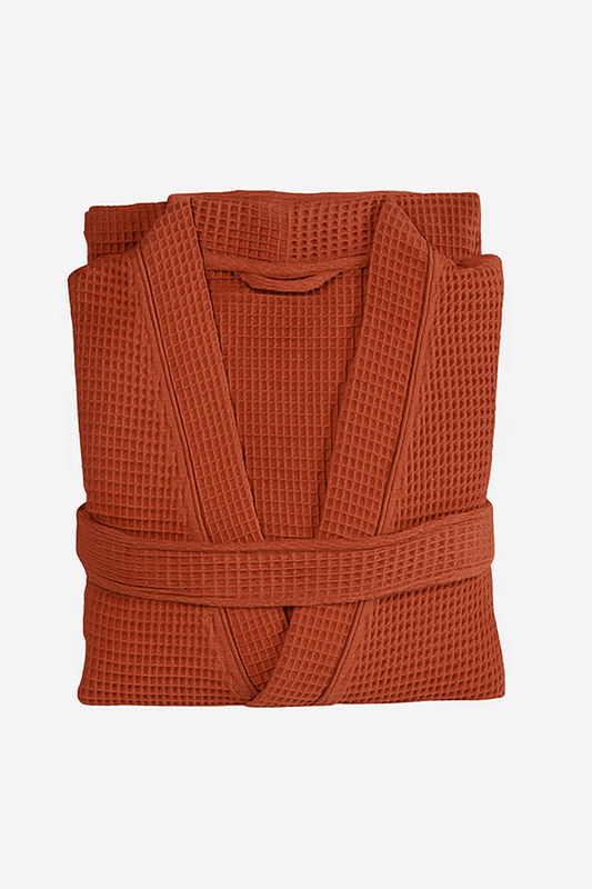 Pamuk Waffle Bathrobe – Terra 100% cotton