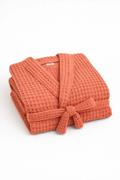 Pamuk Waffle Bathrobe – Grapefruit - 100% cotton